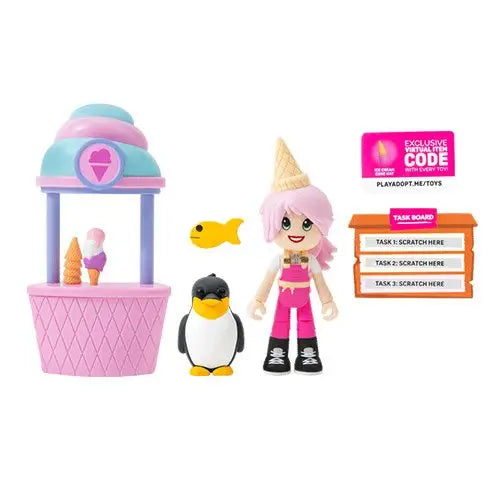 Adopt Me - Set gelataio con 2 personaggi + accessori