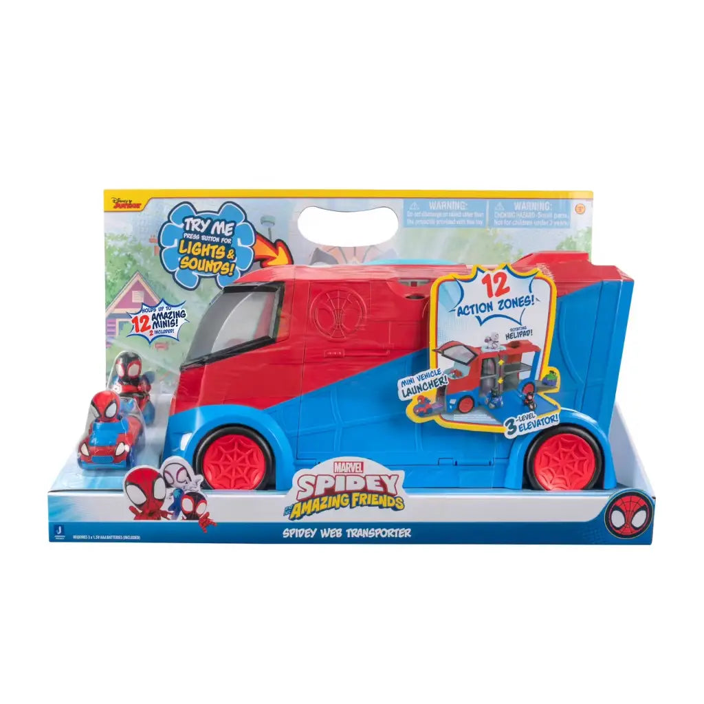 Spidey Camion trasporter con luci e suoni 35 cm